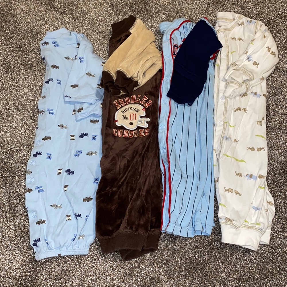 Set of 4 one piece button up outfits